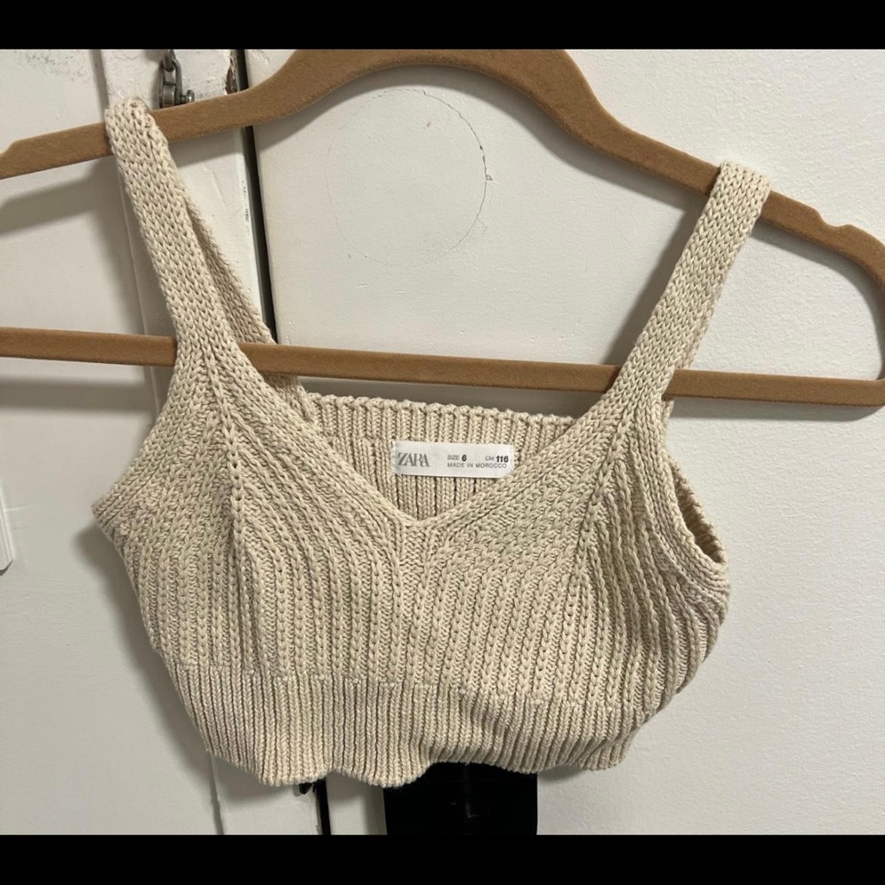 Zara crop top. Cream crochet